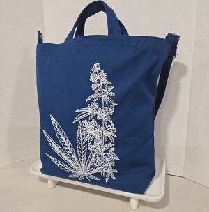Baggu The Alchemists Kitchen Recycled Cotton Hemp Plant Lover Duck Bag Blue